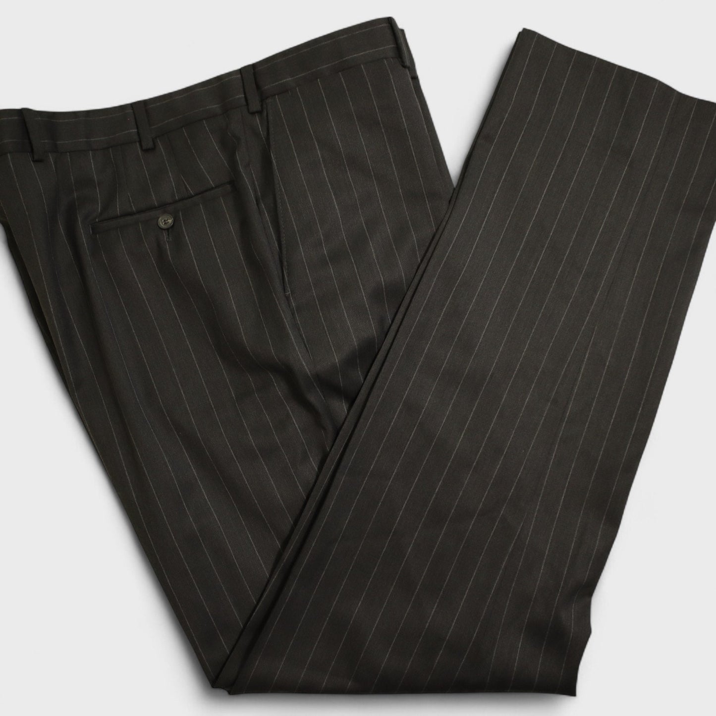 Samuelsohn Performance X Loro Piana 2 Piece Suit 46R Gray Pinstripe Super 120s