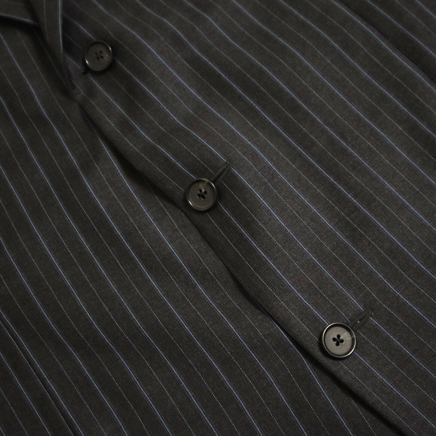 Samuelsohn 2 Piece Suit 44R Charcoal Pinstripe Como Full Canvas Super 120's Wool