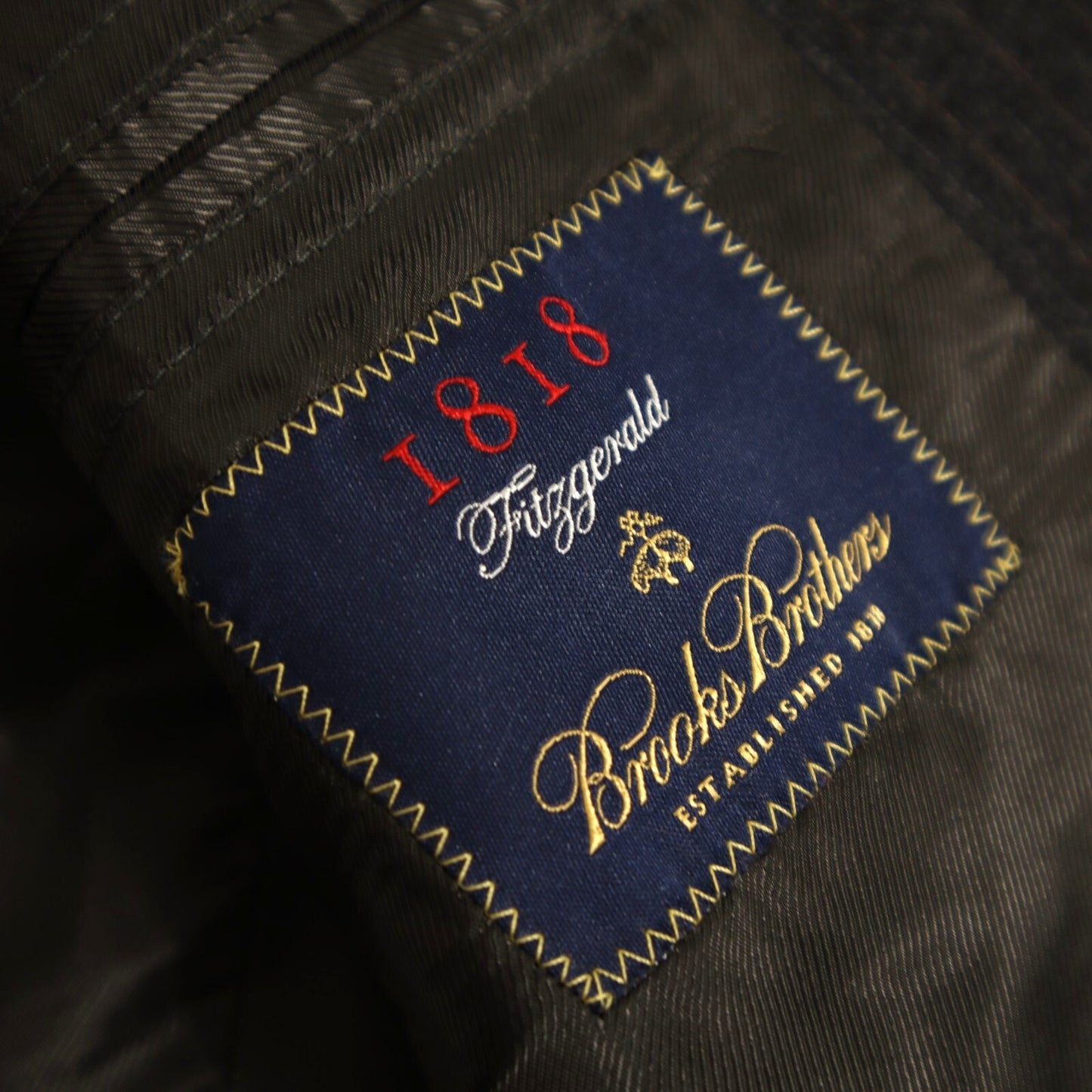 Brooks Brothers 1818 Fitzgerald 2 Piece Suit 43L Charcoal Flannel Wool Italy VBC