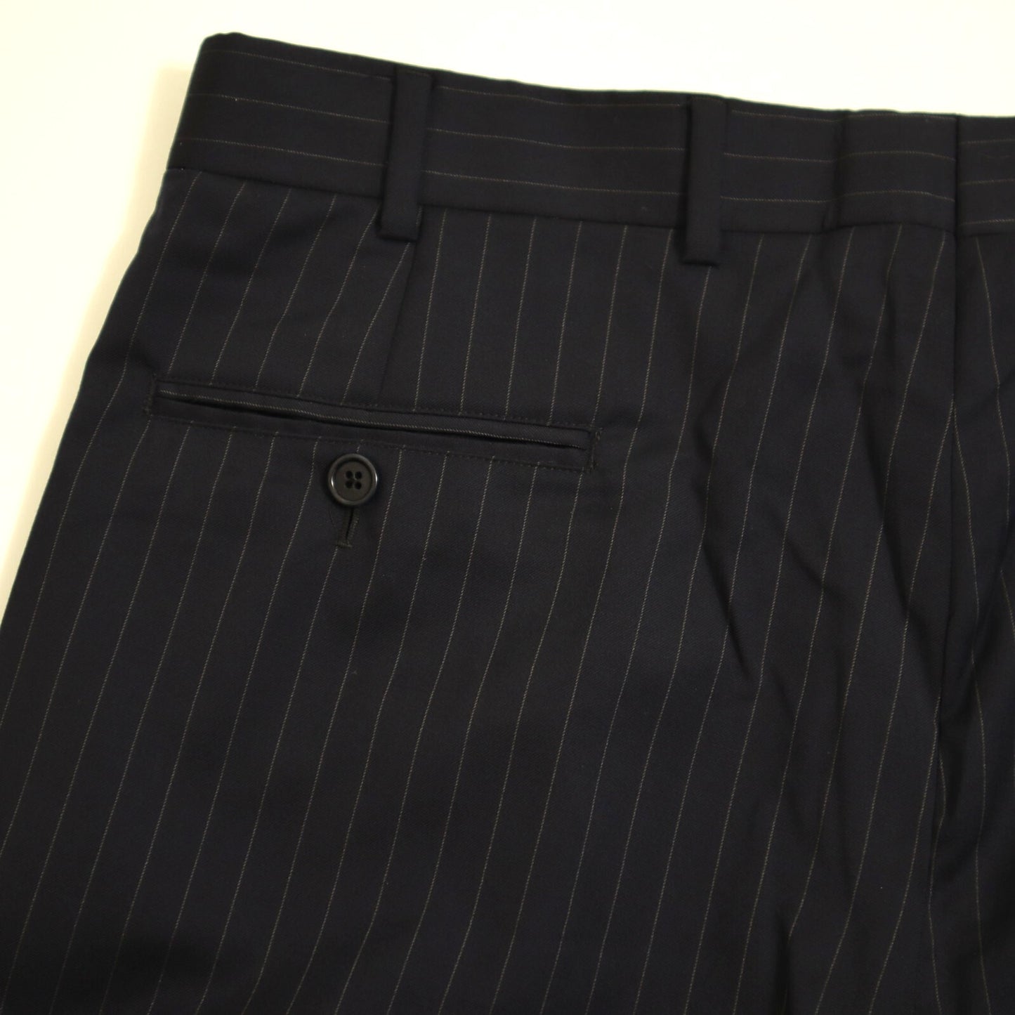 Brooks Brothers 1818 Madison X Estrato 2 Piece Suit 42L Navy Pinstripe Makers