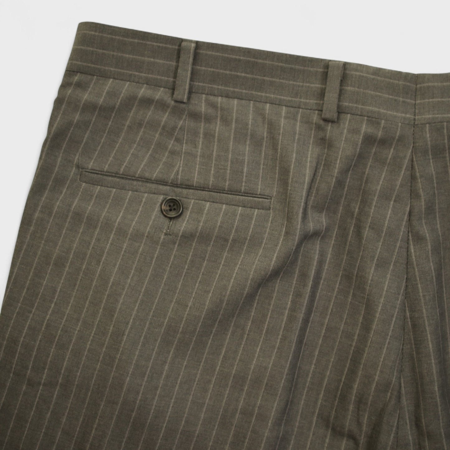 Samuelsohn Collection 2 Piece Suit 46R Gray Stripe Wool Dual Vent Surgeon Cuff