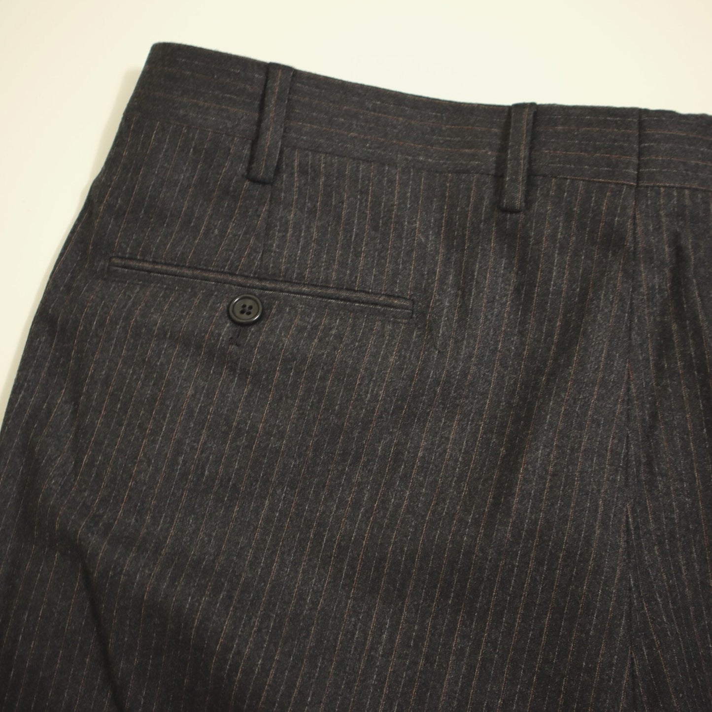 Brooks Brothers 1818 Fitzgerald 2 Piece Suit 43L Charcoal Flannel Wool Italy VBC