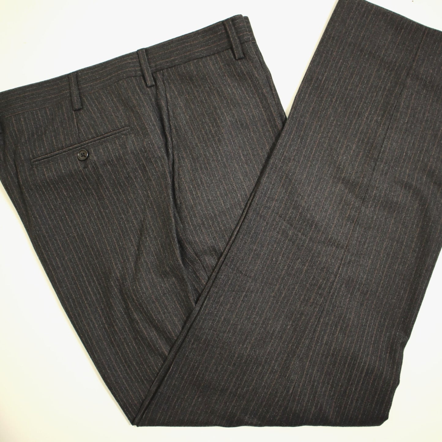 Brooks Brothers 1818 Fitzgerald 2 Piece Suit 43L Charcoal Flannel Wool Italy VBC
