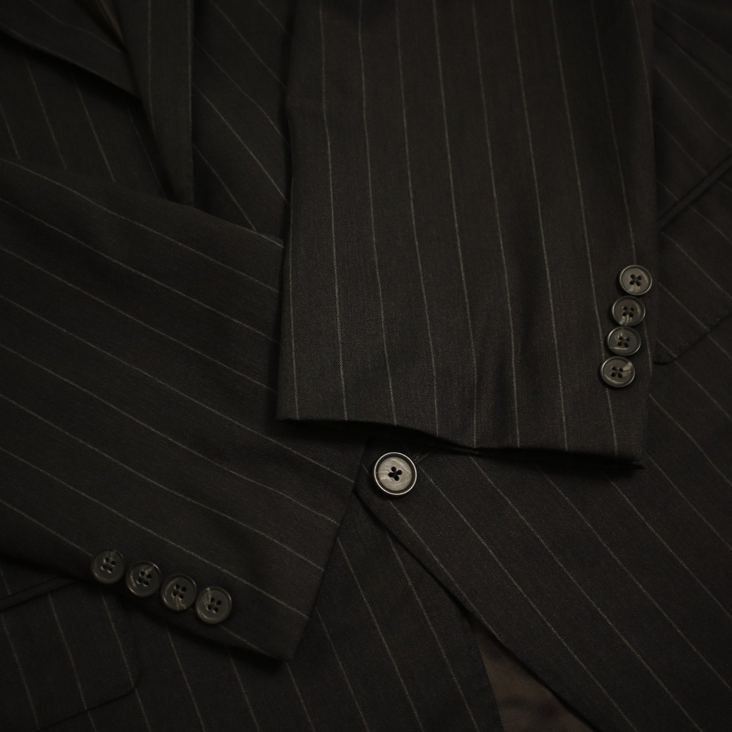 Samuelsohn Performance X Loro Piana 2 Piece Suit 46R Gray Pinstripe Super 120s