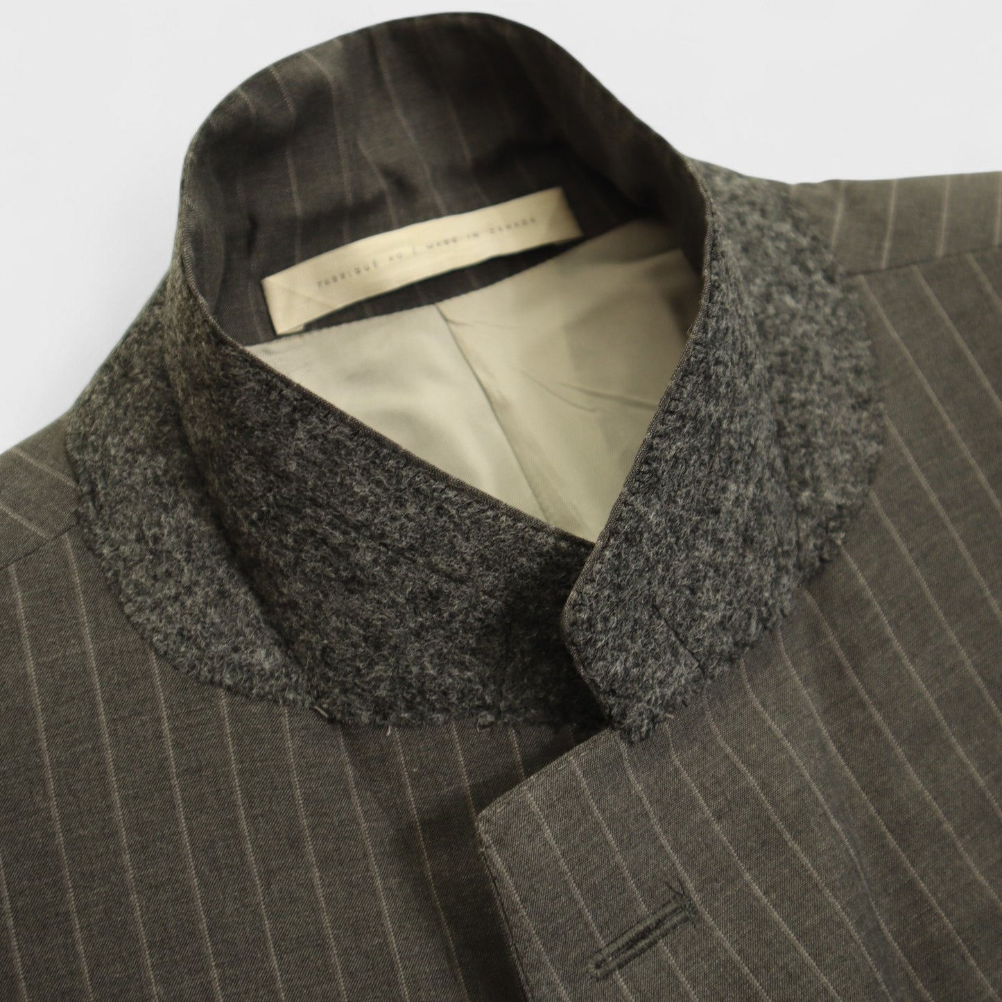 Samuelsohn Collection 2 Piece Suit 46R Gray Stripe Wool Dual Vent Surgeon Cuff