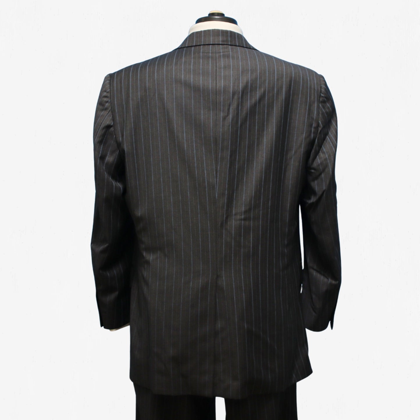 Samuelsohn 2 Piece Suit 44R Charcoal Pinstripe Como Full Canvas Super 120's Wool