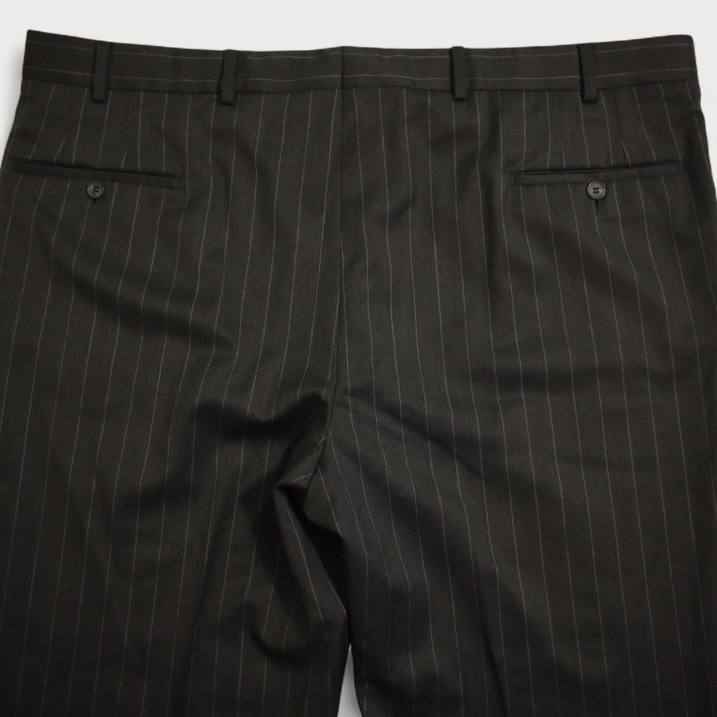 Samuelsohn Performance X Loro Piana 2 Piece Suit 46R Gray Pinstripe Super 120s