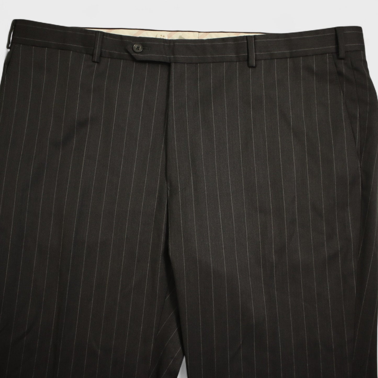 Samuelsohn Performance X Loro Piana 2 Piece Suit 46R Gray Pinstripe Super 120s