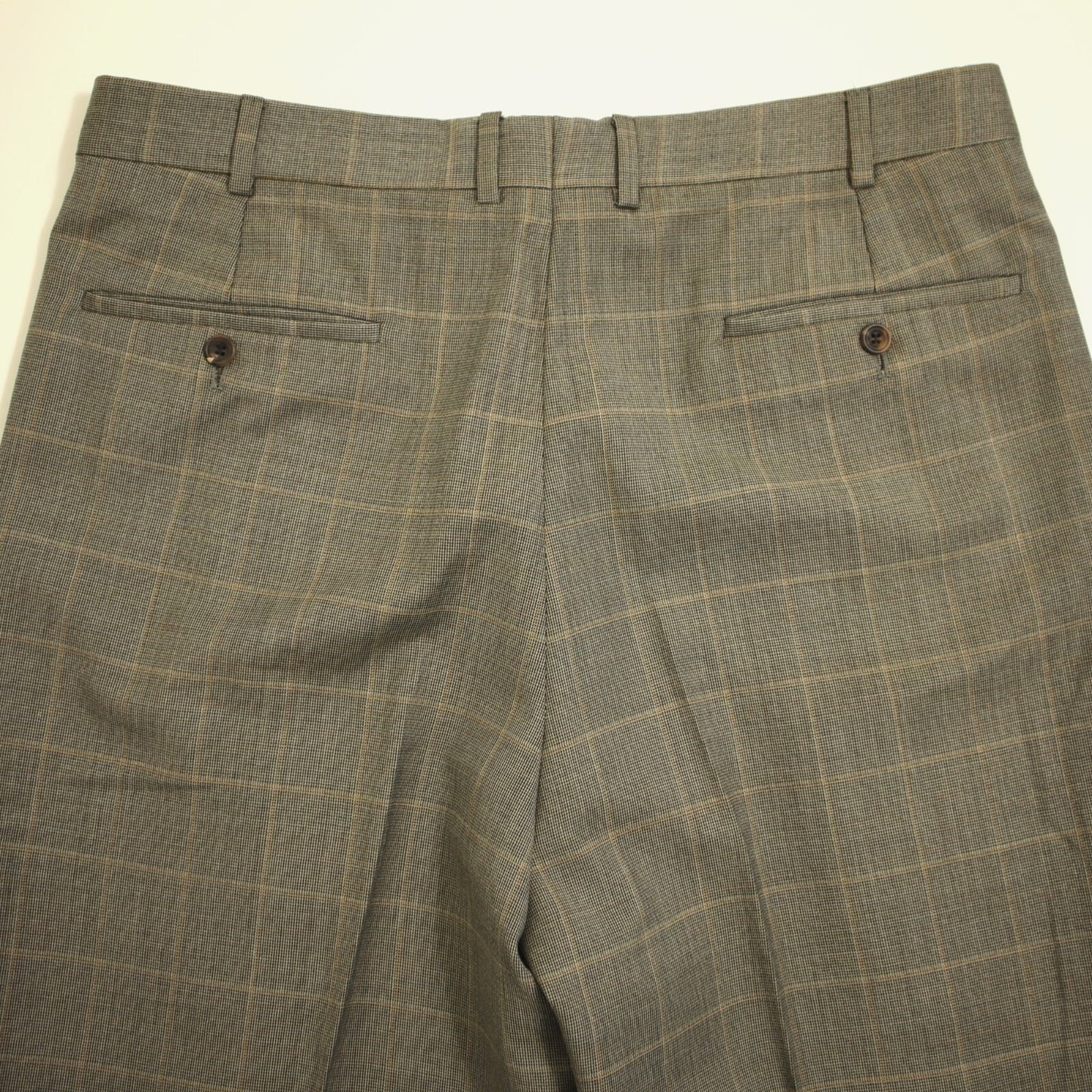 Tailored Samuelsohn 2 Piece Suit 42R Gray Windowpane Super 120s Wool Double Vent