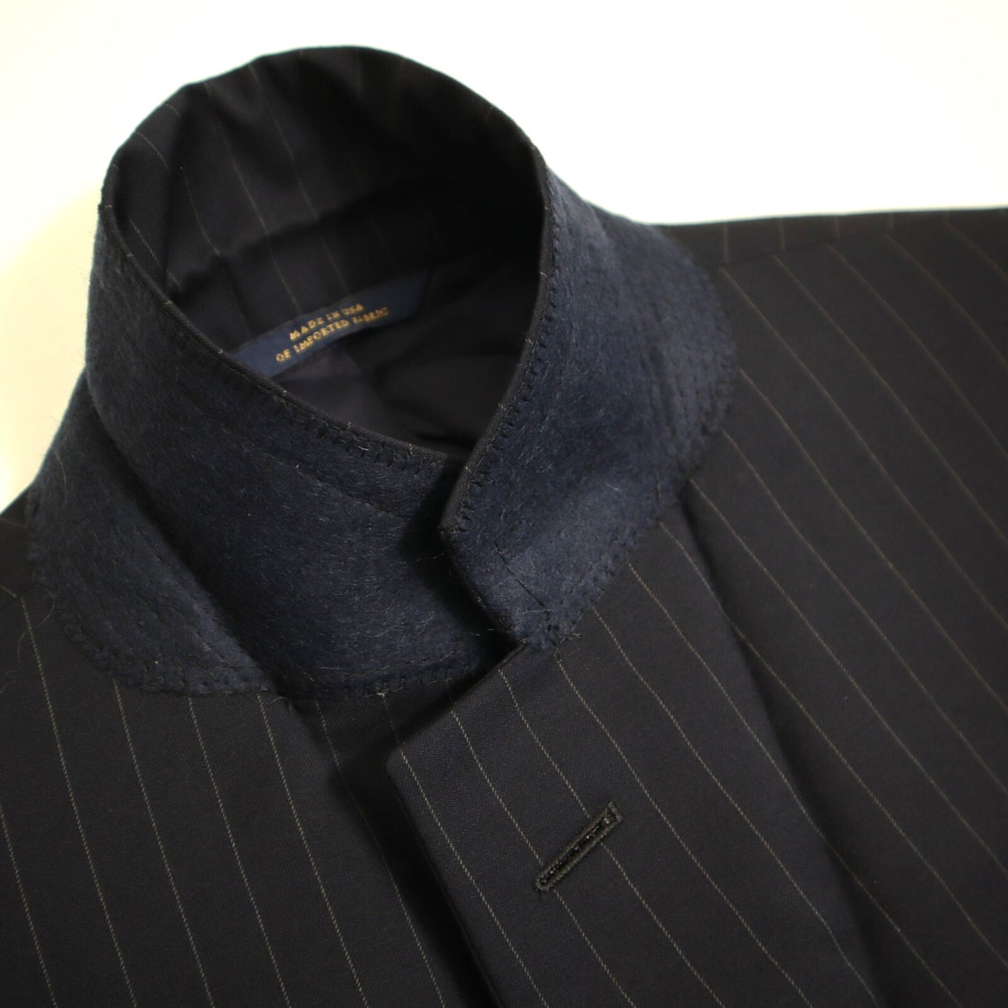 Brooks Brothers 1818 Madison X Estrato 2 Piece Suit 42L Navy Pinstripe Makers