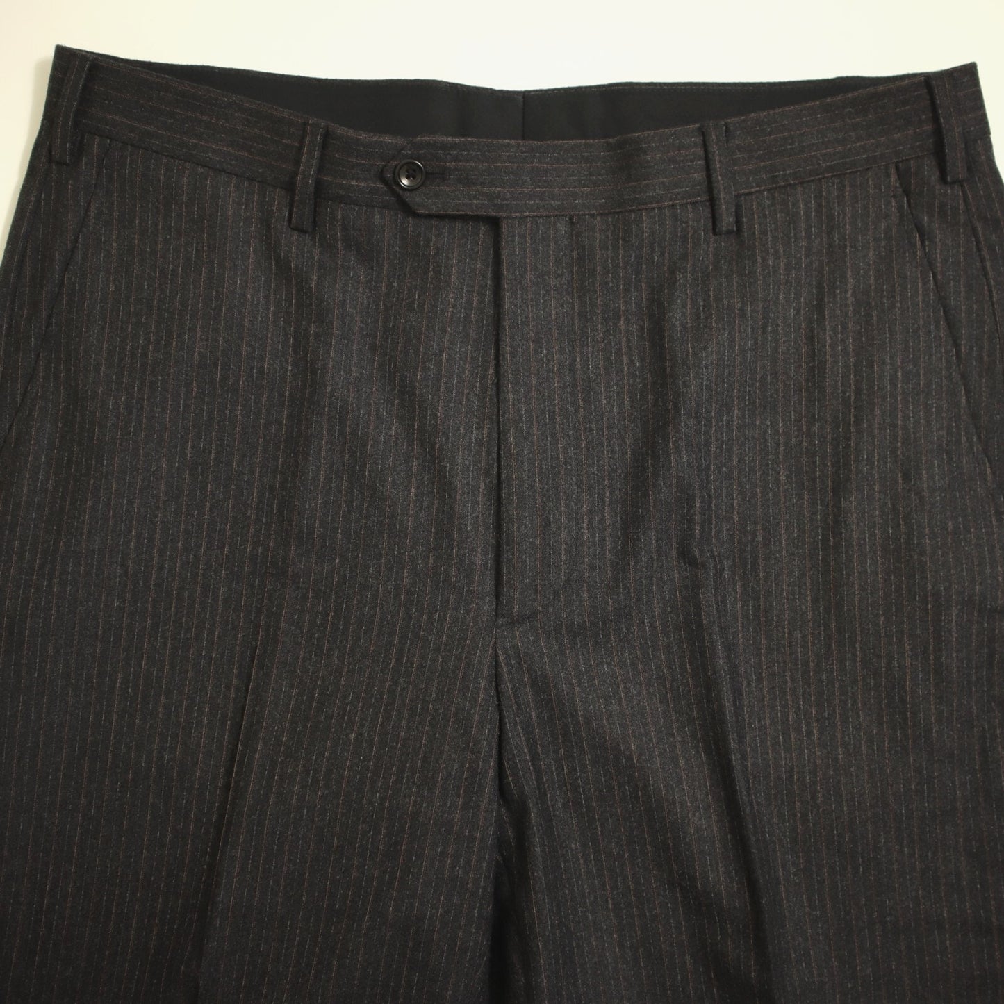Brooks Brothers 1818 Fitzgerald 2 Piece Suit 43L Charcoal Flannel Wool Italy VBC