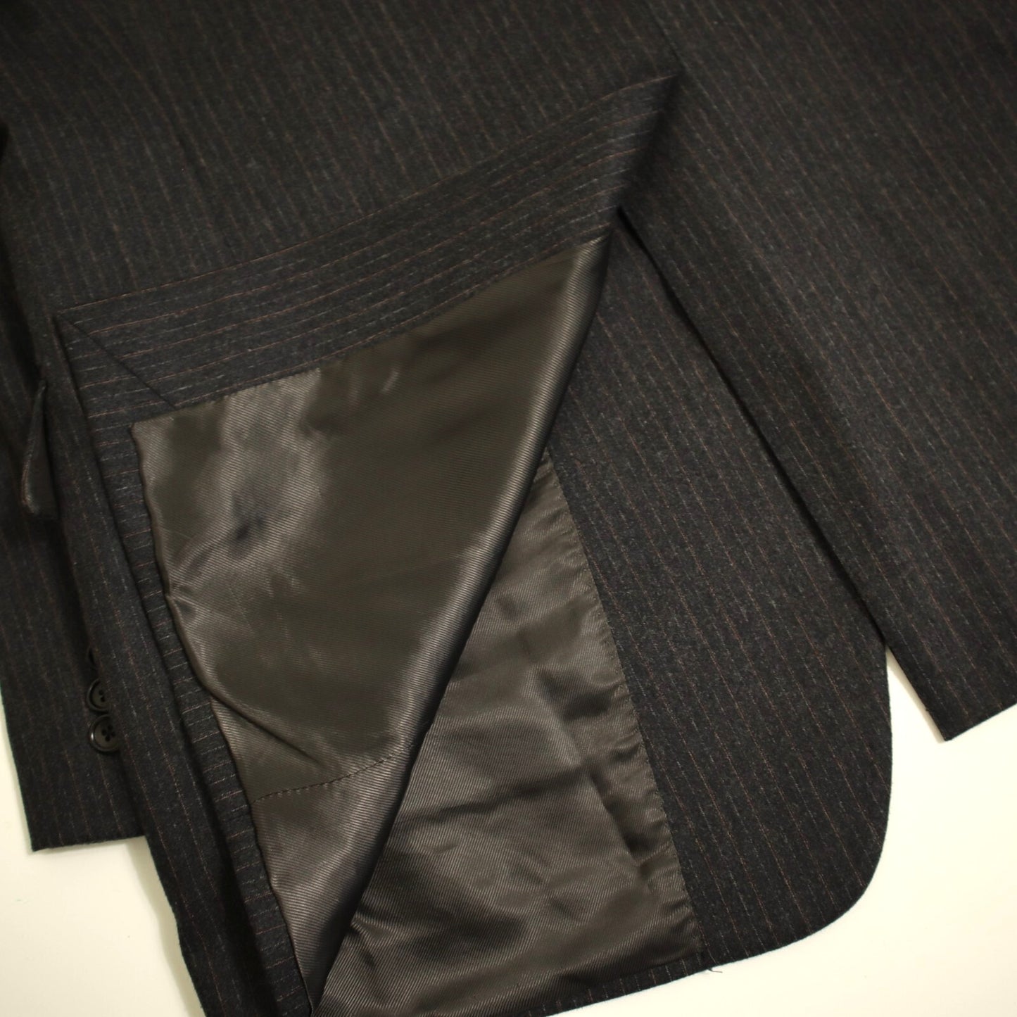 Brooks Brothers 1818 Fitzgerald 2 Piece Suit 43L Charcoal Flannel Wool Italy VBC