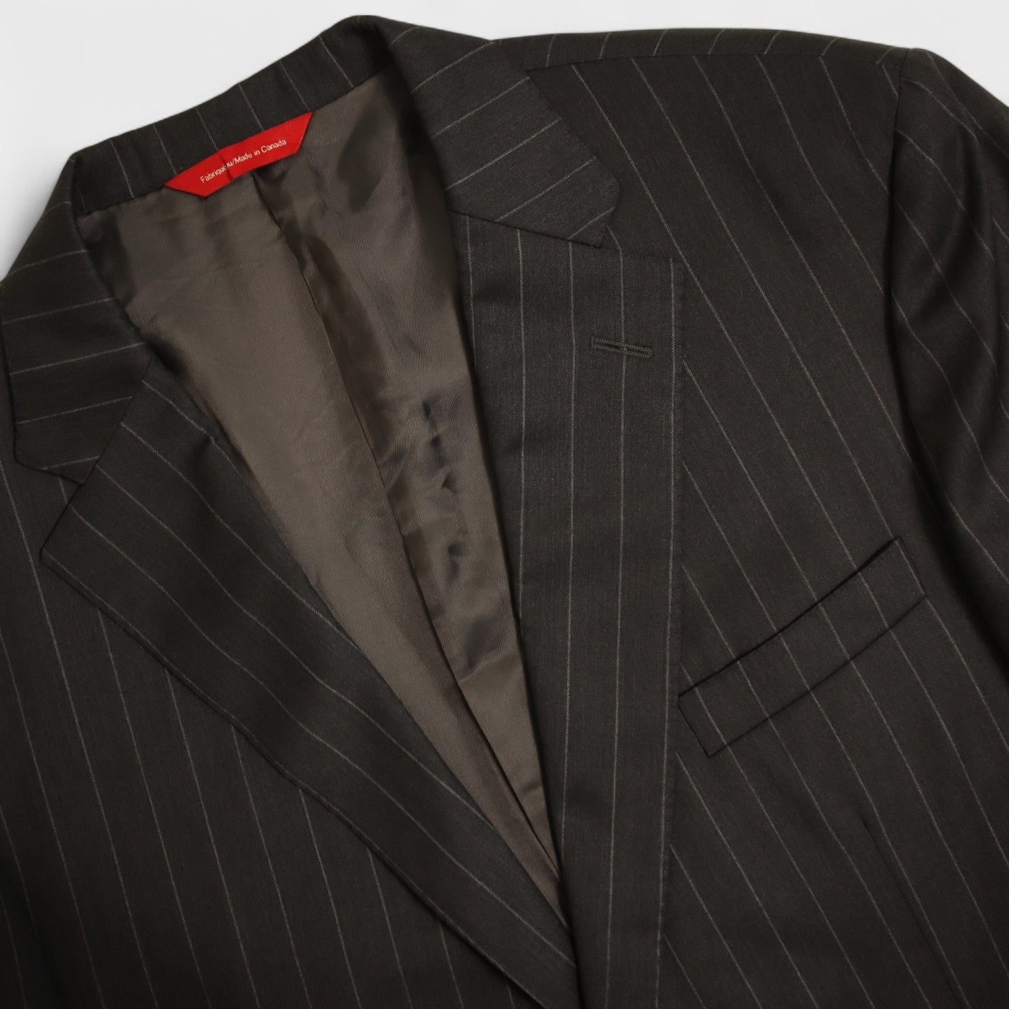Samuelsohn Performance X Loro Piana 2 Piece Suit 46R Gray Pinstripe Super 120s