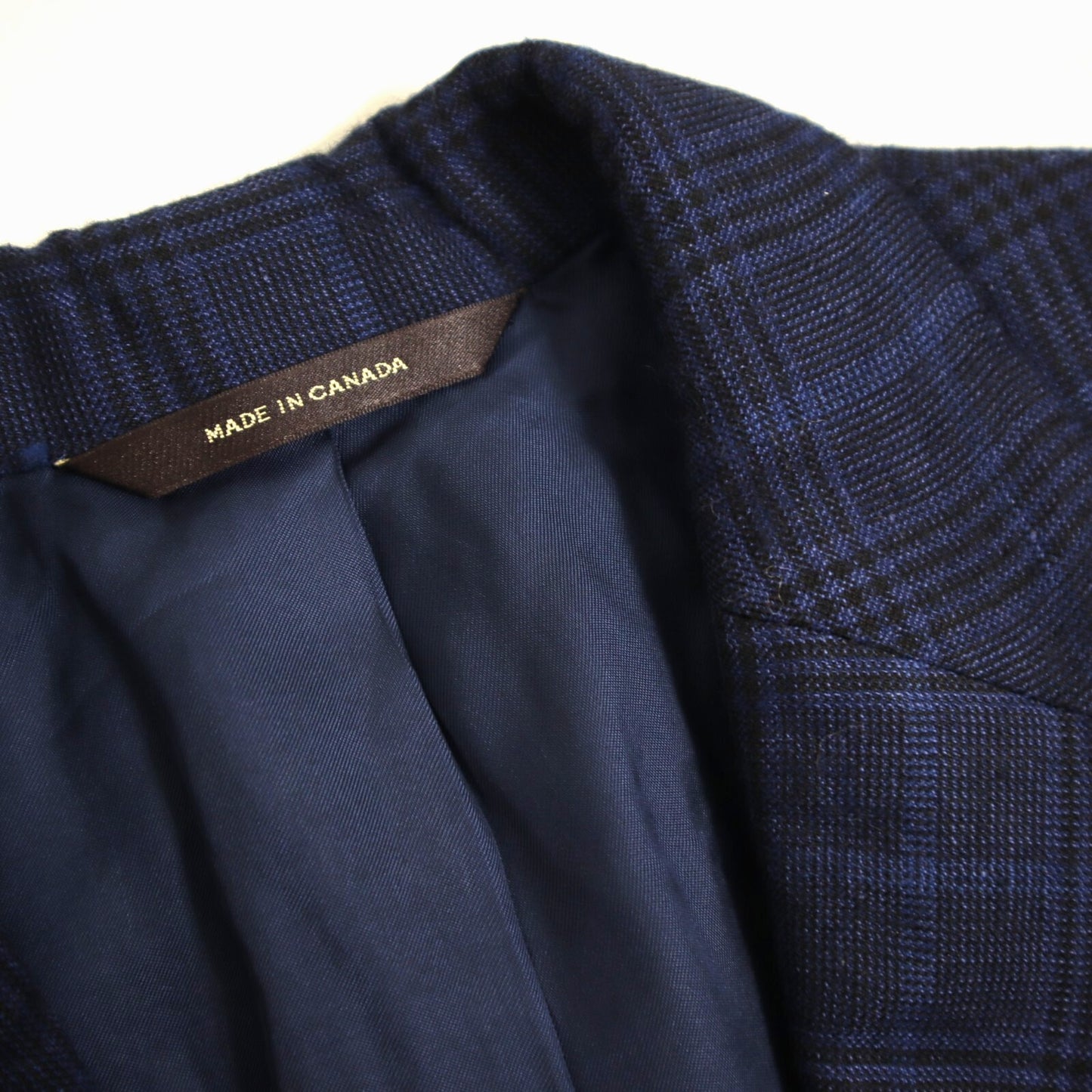 Paul Stuart Sport Coat 45L Royal Blue Plaid Linen Blend Blazer Italy