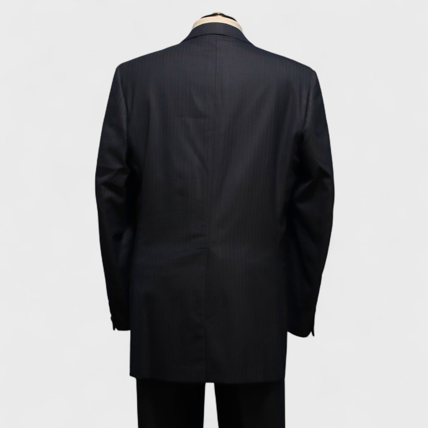 Brooks Brothers Makers Suit 43L Blue Tonal Wool  Pleated Back