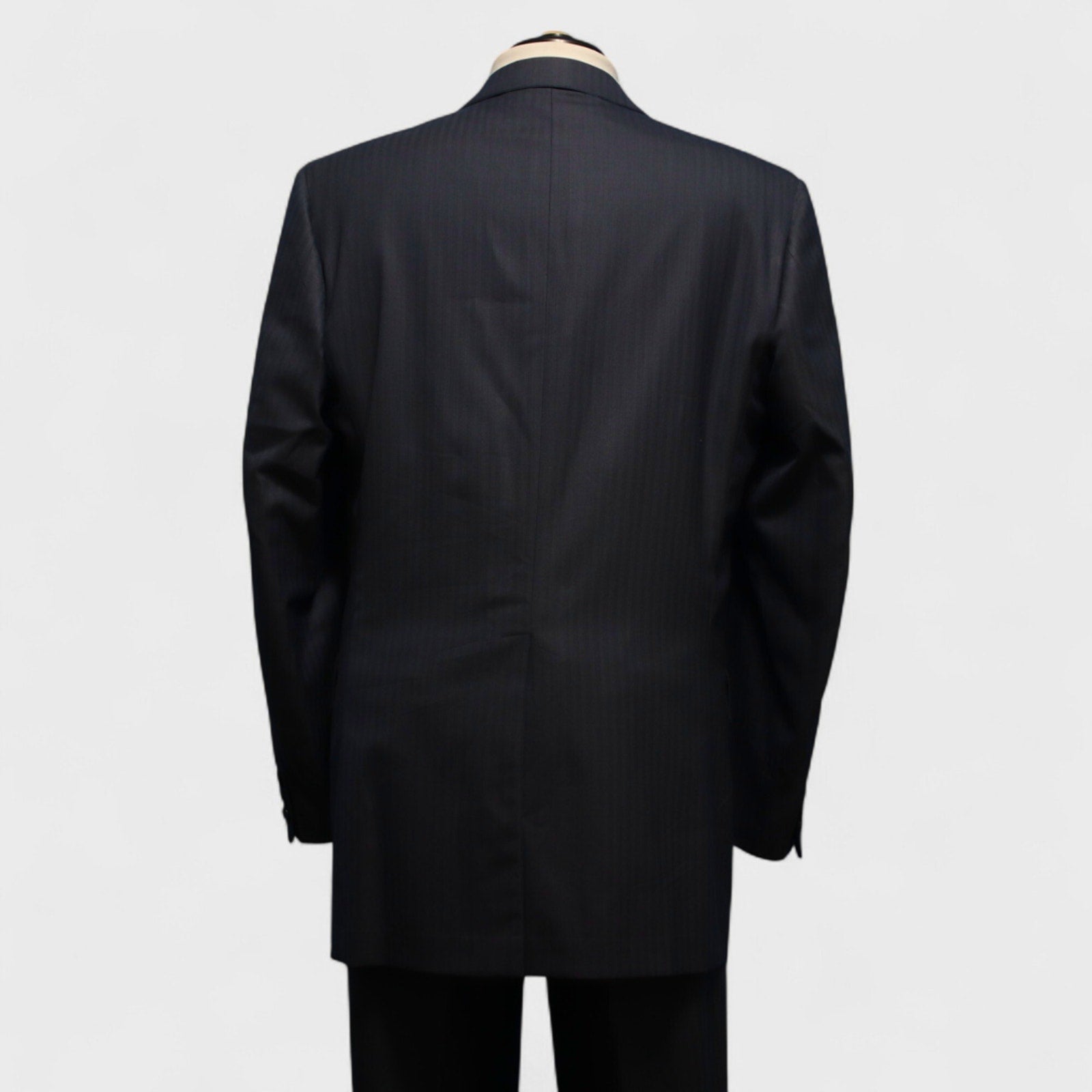 Brooks Brothers Makers Suit 43L Blue Tonal Wool  Pleated Back