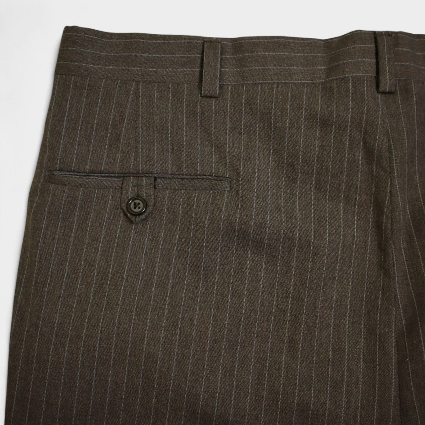 Burberrys 2 Piece Suit 42L Gray Pinstripe Super 100s Wool Pleated 3 Button