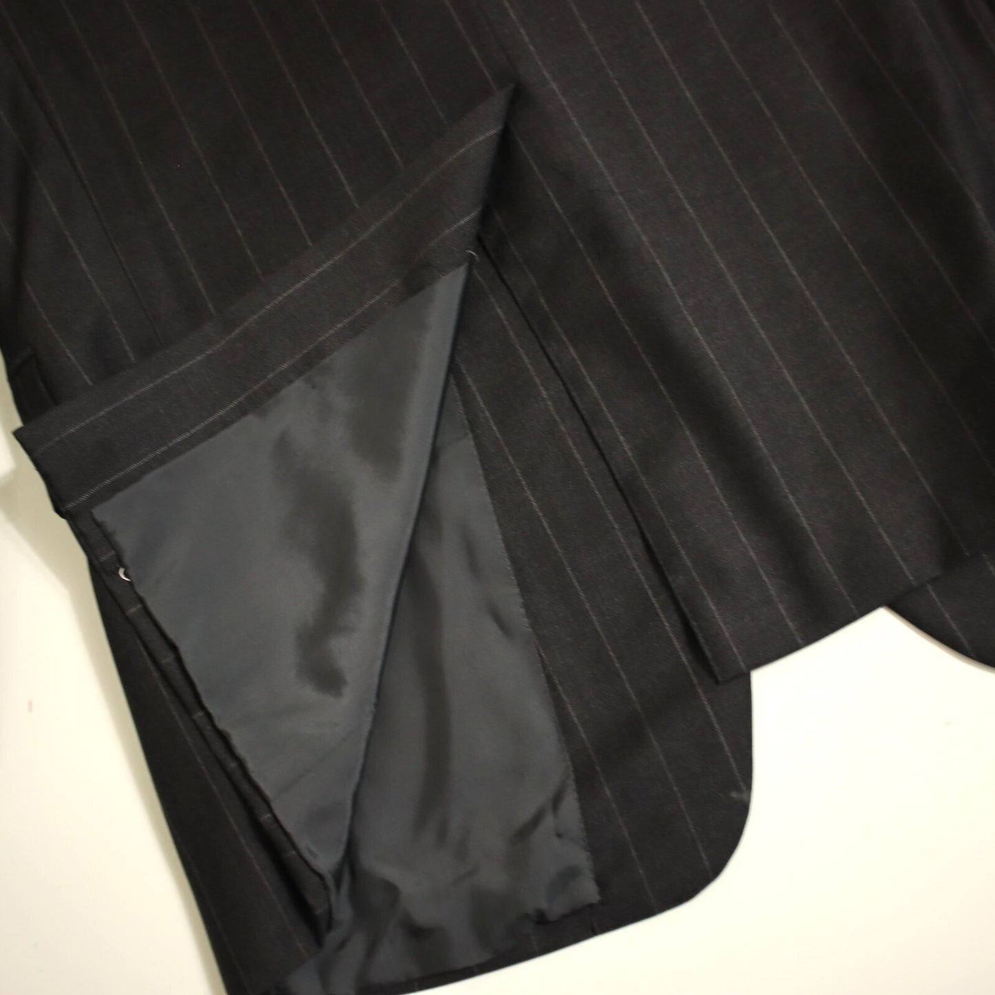 Samuelsohn 2 Piece Suit 41R Charcoal Gray Pin Super 110s Full Canvas Wool Italy