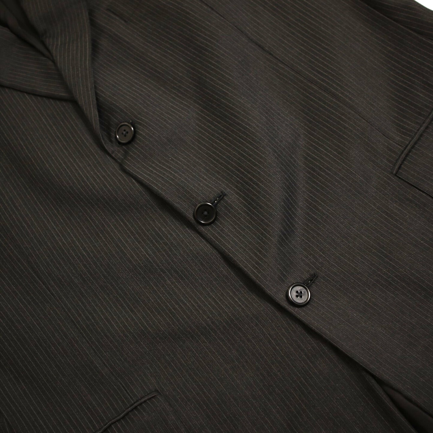 Hickey Freeman 2 Piece Suit 44L Black Loro Piana Tasmania Wool Super 120s Canterbury