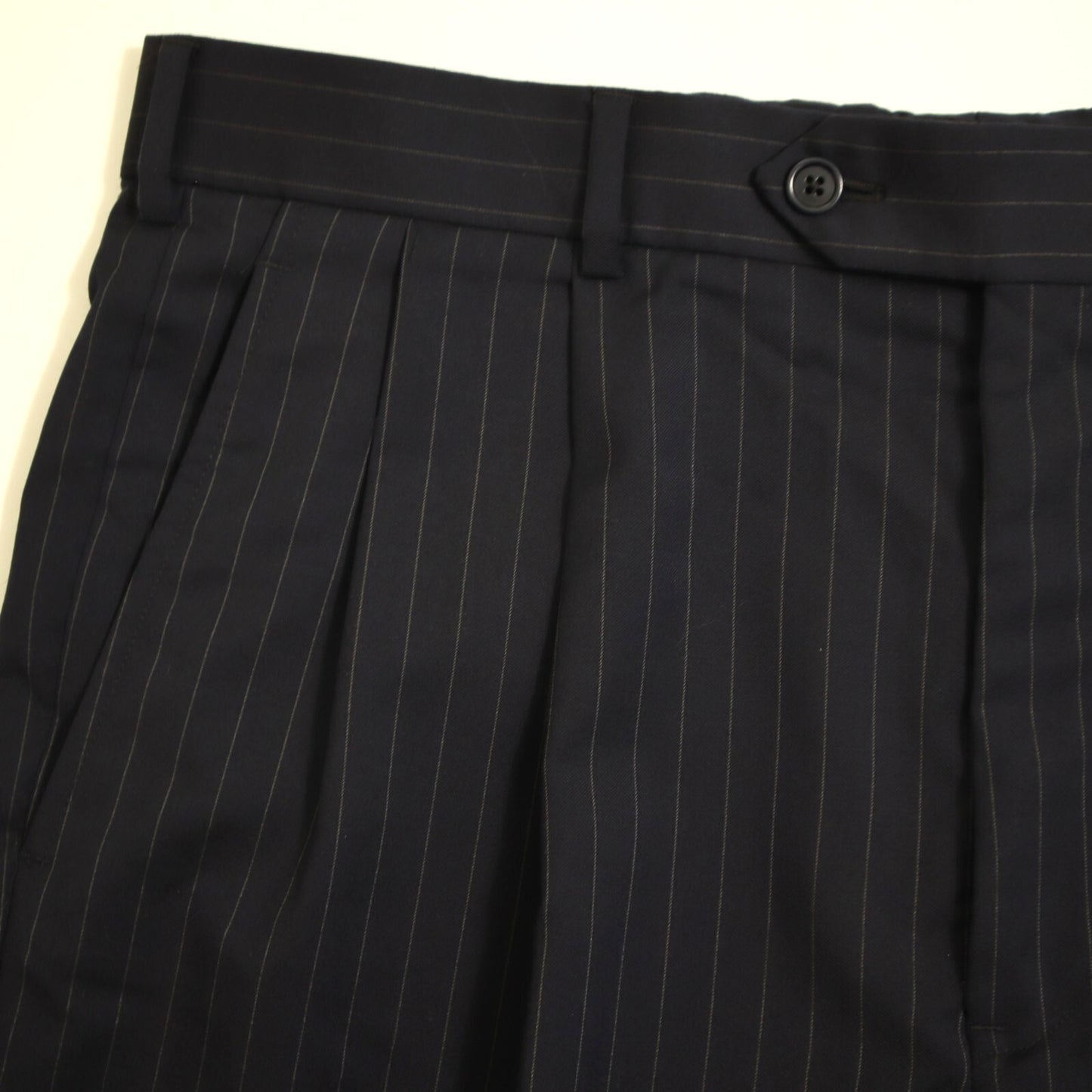 Brooks Brothers 1818 Madison X Estrato 2 Piece Suit 42L Navy Pinstripe Makers