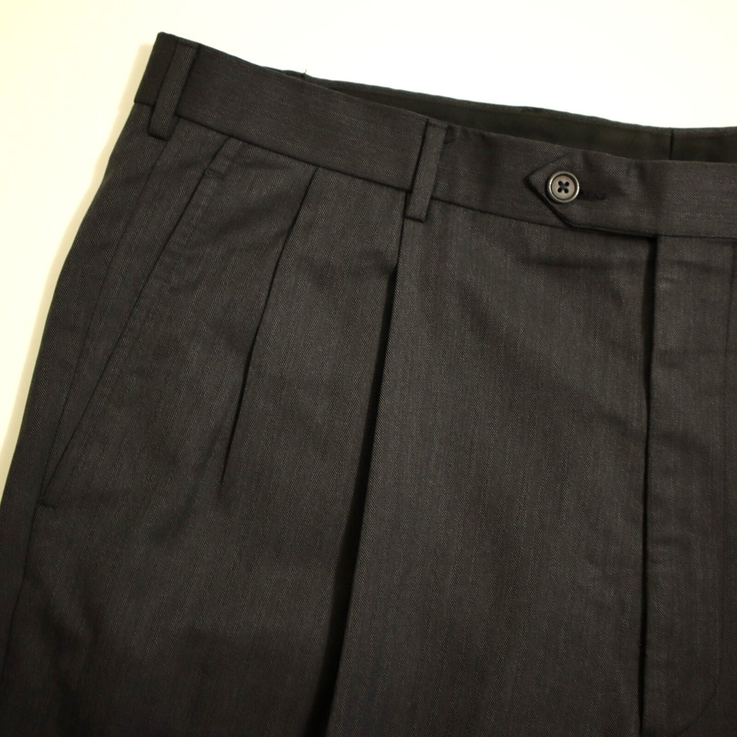 Brooks Brothers Golden Fleece 2 Piece Suit 44L Gray Tonal "Hand Tailored" Pleated Pants
