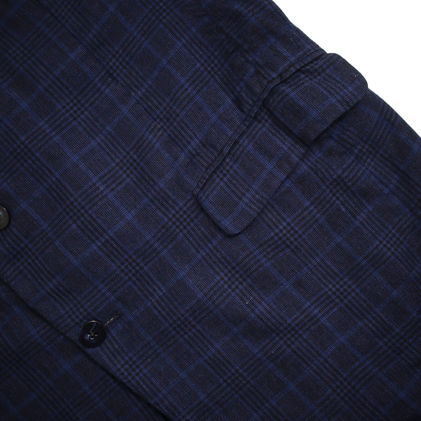 Paul Stuart Sport Coat 45L Royal Blue Plaid Linen Blend Blazer Italy