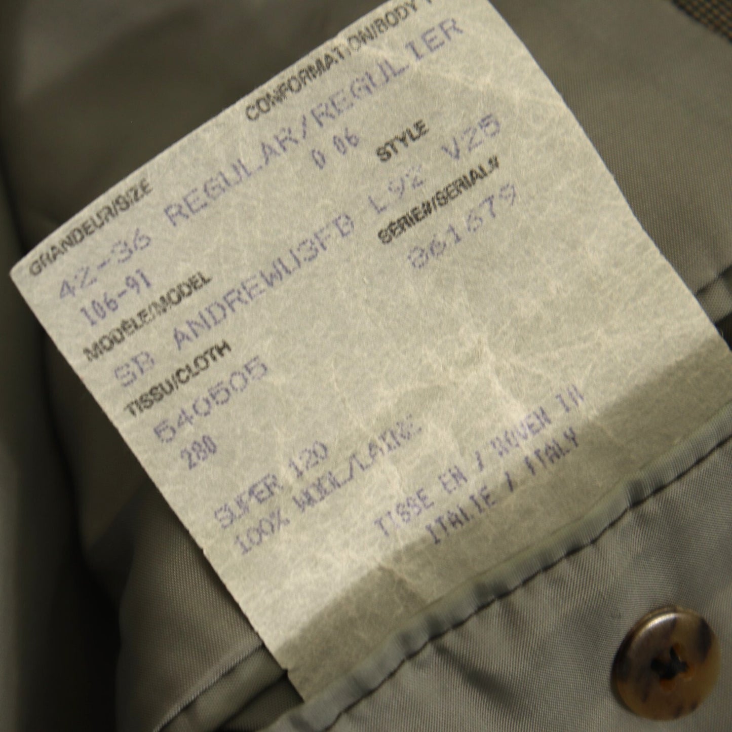 Tailored Samuelsohn 2 Piece Suit 42R Gray Windowpane Super 120s Wool Double Vent