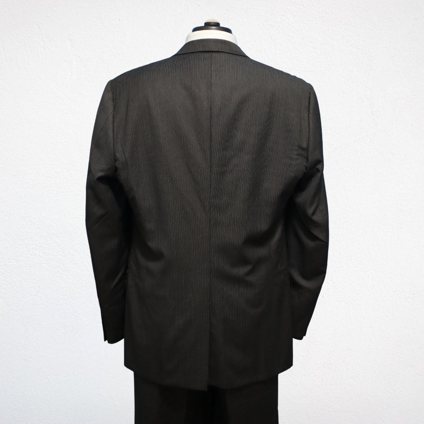 Hickey Freeman 2 Piece Suit 44L Black Loro Piana Tasmania Wool Super 120s Canterbury