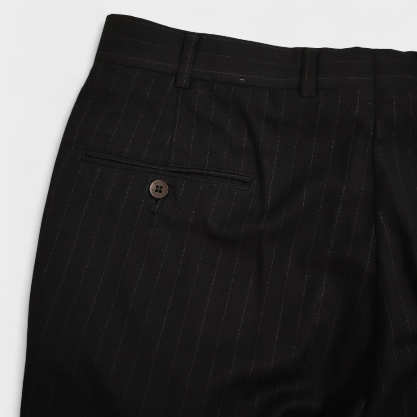 Brooks Brothers Makers 2 Piece Suit 41R Hand Tailored Charcoal Pinstripe Wool