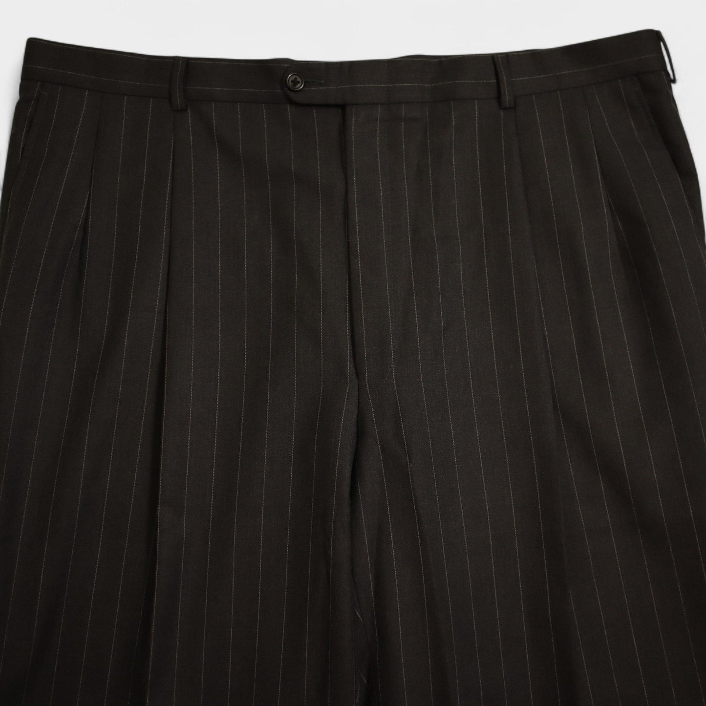 Hickey Freeman X Loro Piana 2 Piece Suit 46L Gray Pinstripe MADISON Super 130s Tasmania Wool
