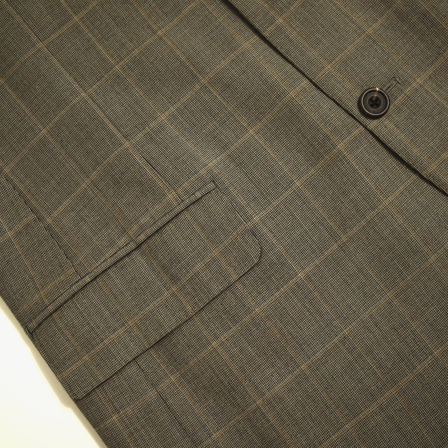 Tailored Samuelsohn 2 Piece Suit 42R Gray Windowpane Super 120s Wool Double Vent