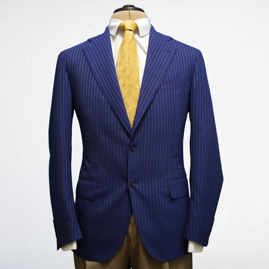 Paul Stuart Napoli Sport Coat US 38R Blue Pin Unstructured Made in Italy EU 48 Front