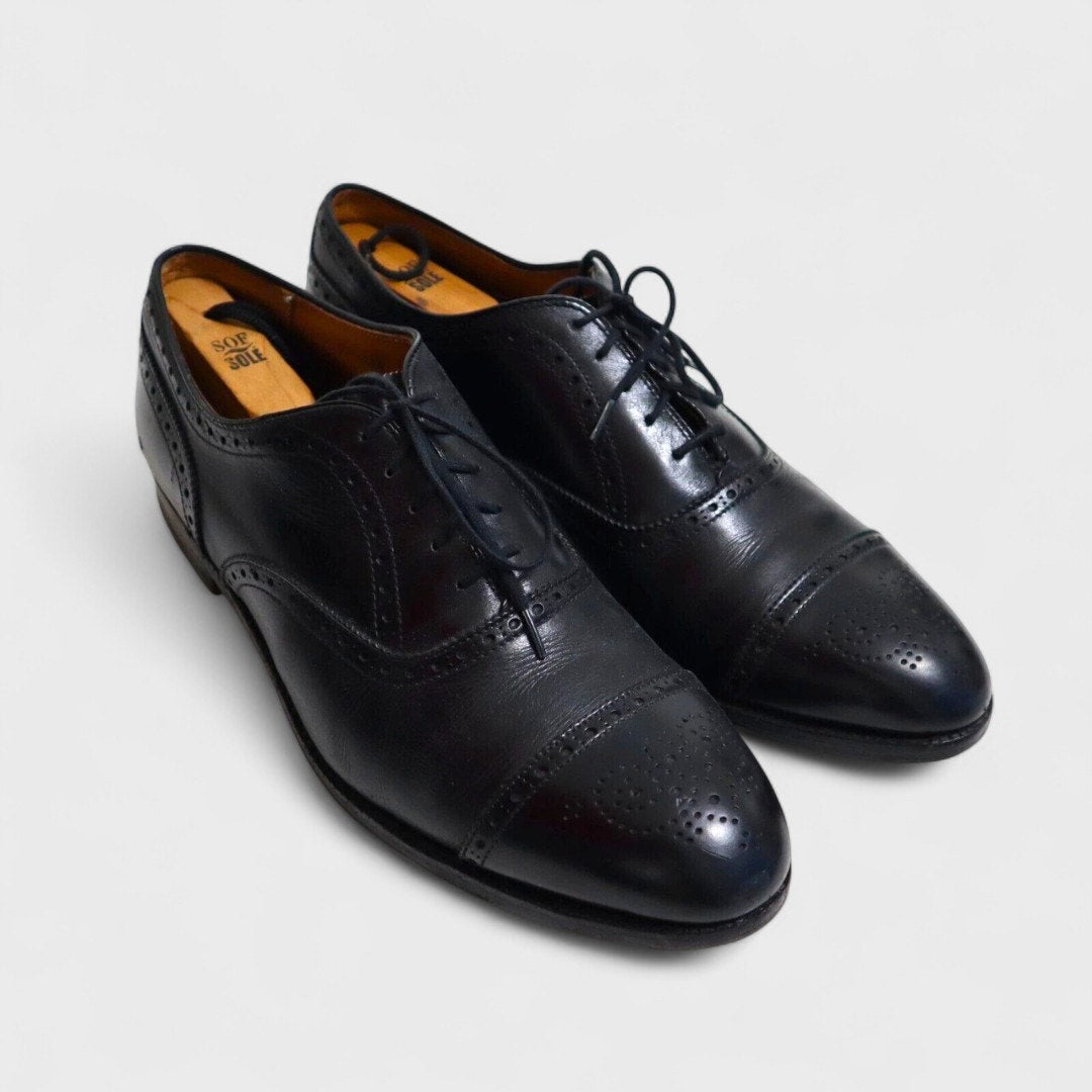 Alden 909 Dress Shoes US Made Brogue Cap Resole Oxford Black Size 10.5 C