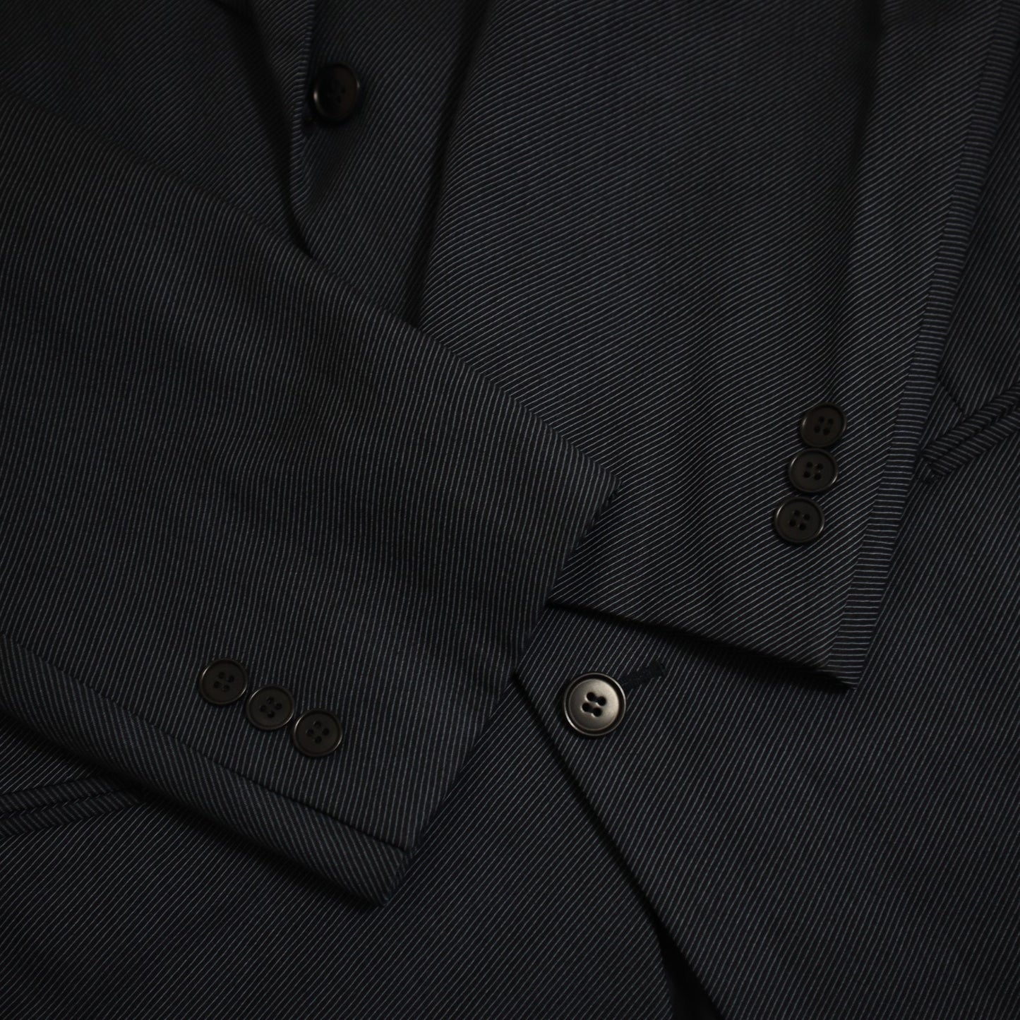 Pal Zileri X Cerruti 2 Piece Suit US 42R Blue Wool Silk Whipcord Pleat 3 Button Made in Italy