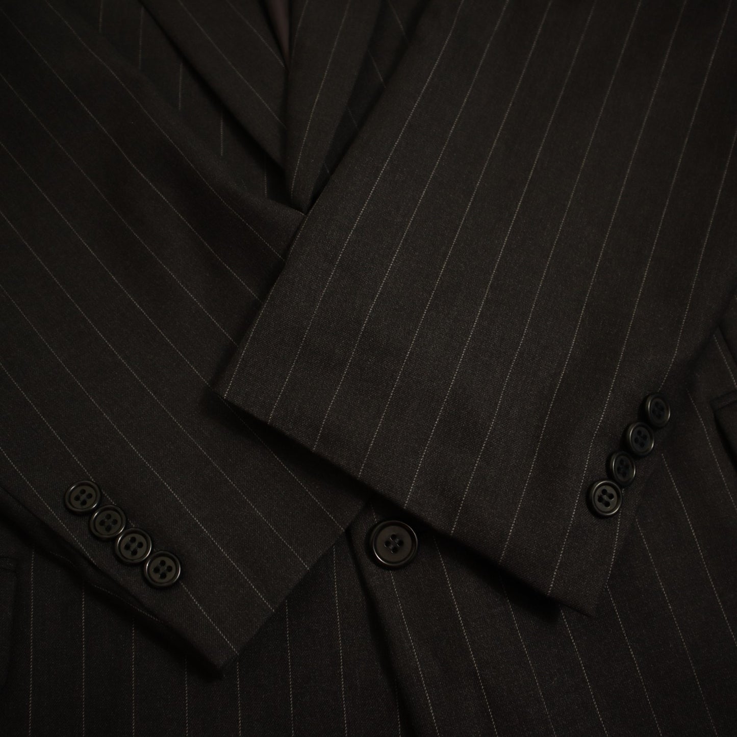 Hickey Freeman X Loro Piana 2 Piece Suit 46L Gray Pinstripe MADISON Super 130s Tasmania Wool