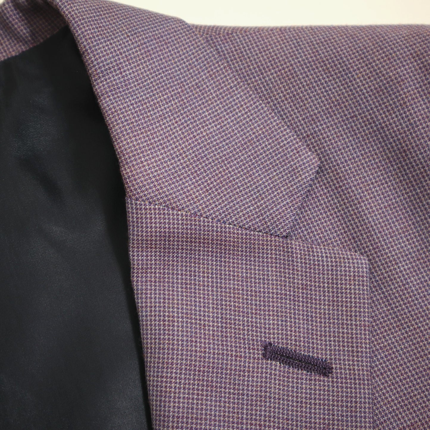 Bespoke Holland Sherry Sport Coat 44L Lavender Wool Functional Surgeon Cuff 2 ButtonBlazer