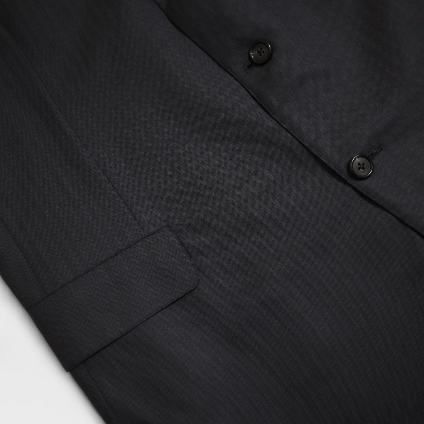 Brooks Brothers 2 Piece Suit 43L Blue Tonal Wool "MAKERS" Pleated 3 Button