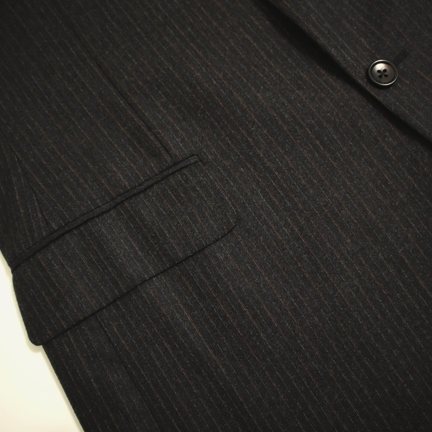 Brooks Brothers 1818 Fitzgerald 2 Piece Suit 43L Charcoal Flannel Wool Italy VBC