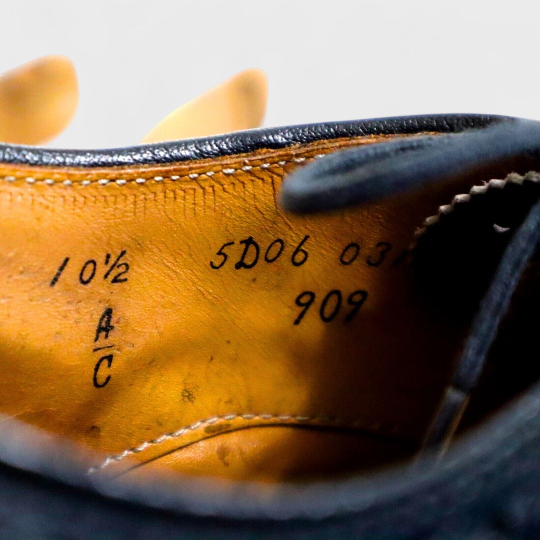 Alden 909 Dress Shoes US Made Brogue Cap Resole Oxford Black Size 10.5 C