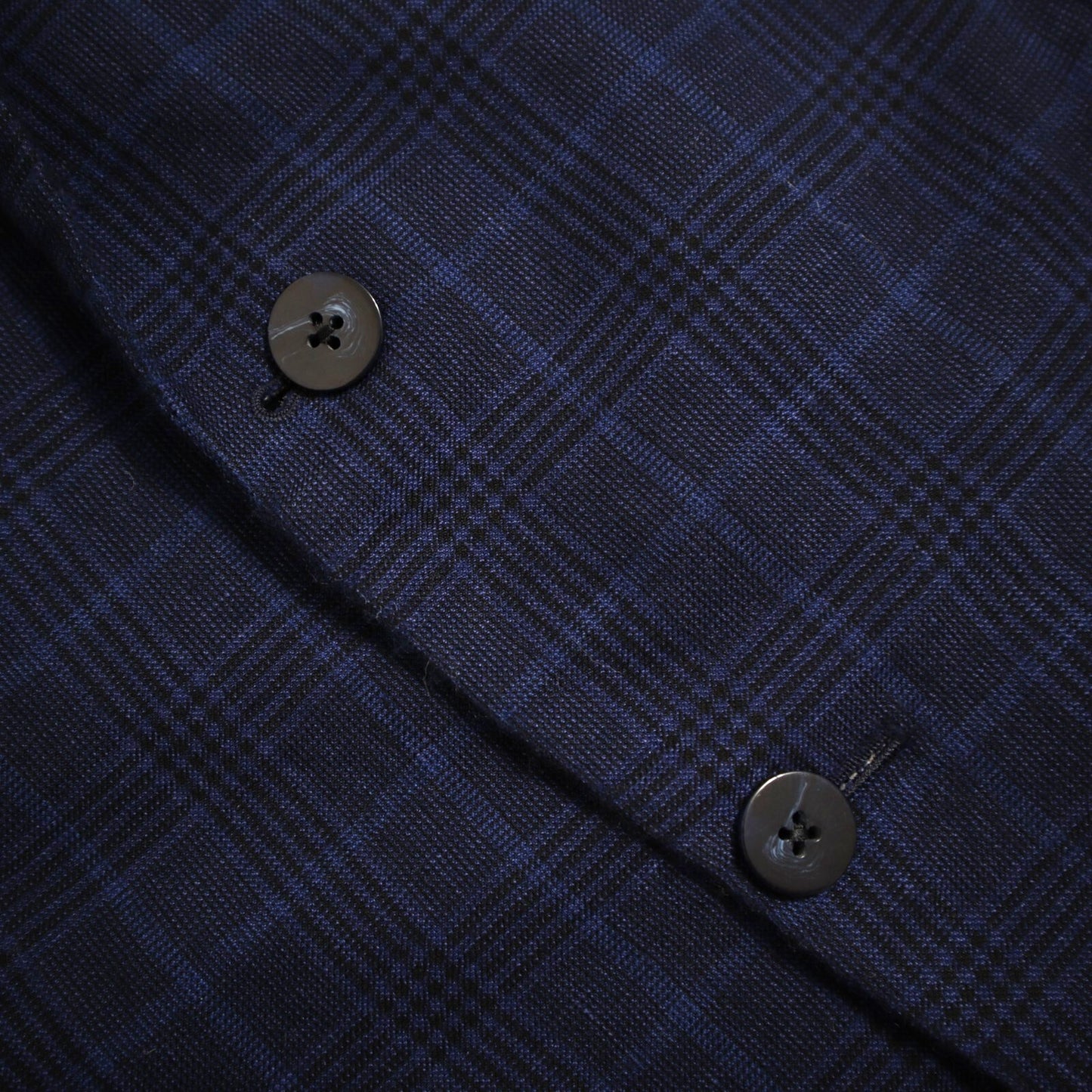 Paul Stuart Sport Coat 45L Royal Blue Plaid Linen Blend Blazer Italy