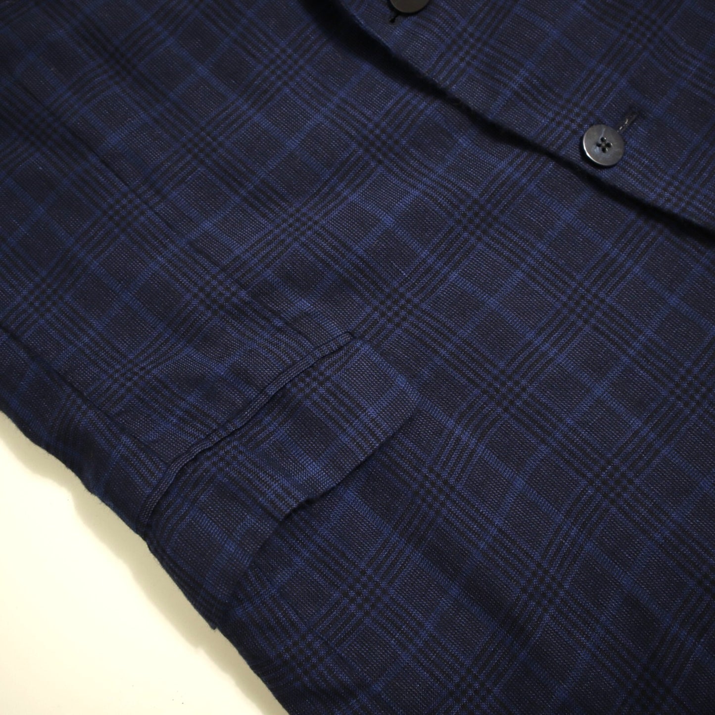Paul Stuart Sport Coat 45L Royal Blue Plaid Linen Blend Blazer Italy