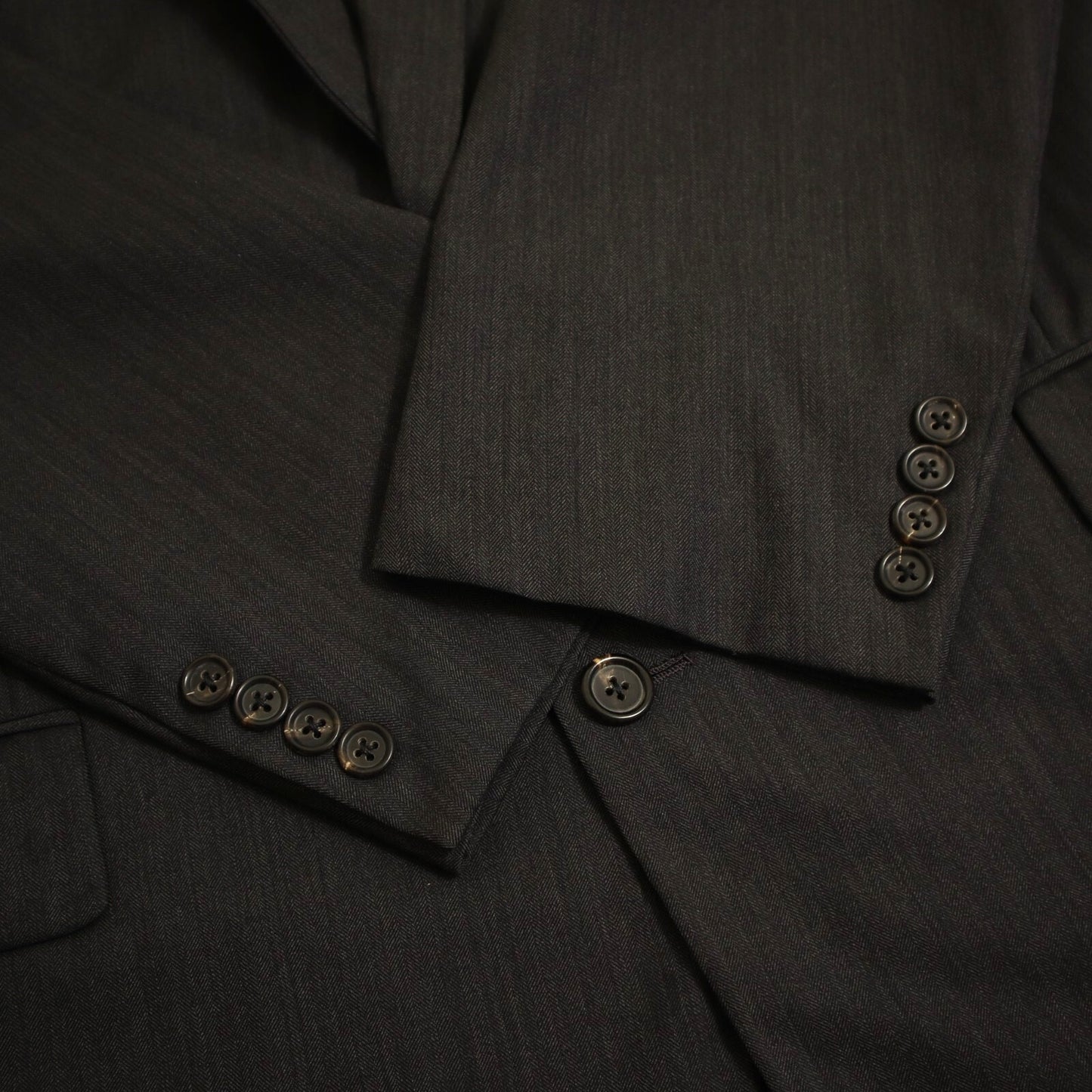 Brooks Brothers Golden Fleece 2 Piece Suit 44L Gray Tonal "Hand Tailored" Pleated Pants