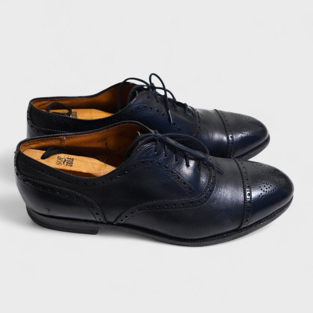 Alden 909 Dress Shoes US Made Brogue Cap Resole Oxford Black Size 10.5 C