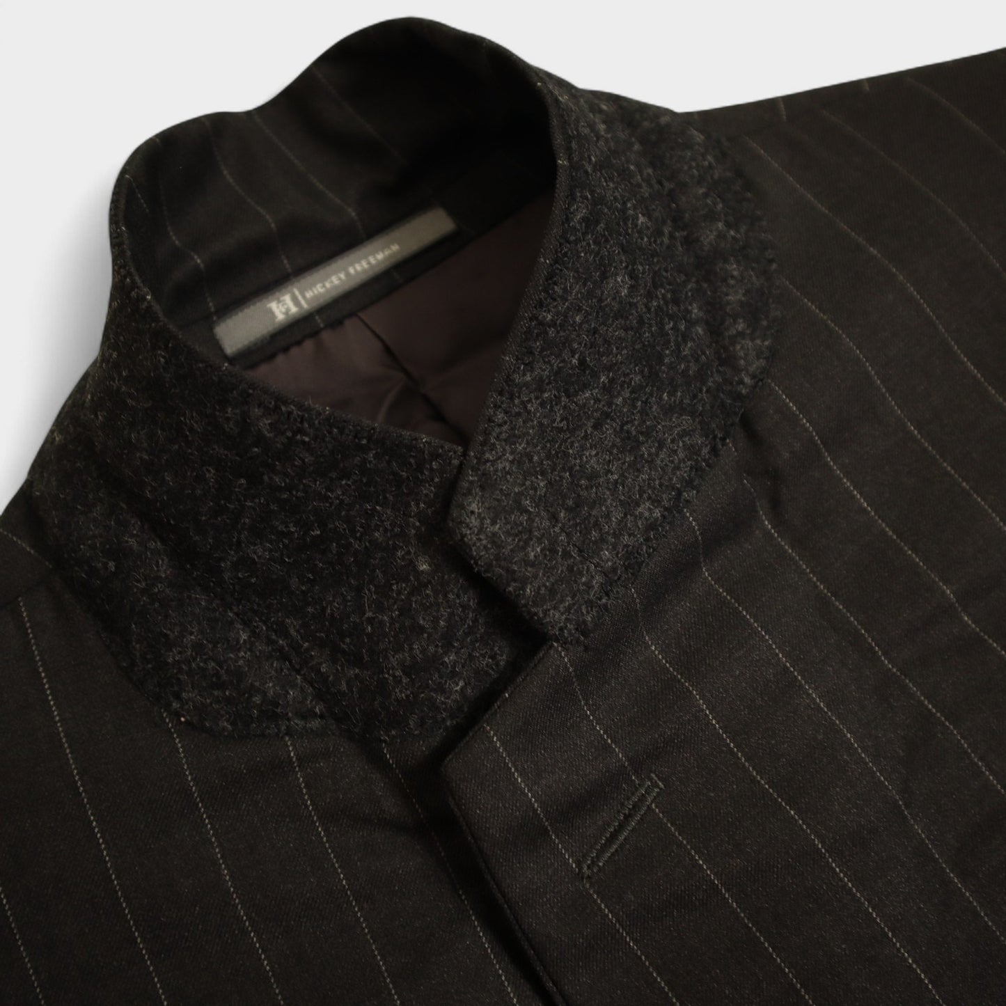 Hickey Freeman X Loro Piana 2 Piece Suit 46L Gray Pinstripe MADISON Super 130s Tasmania Wool