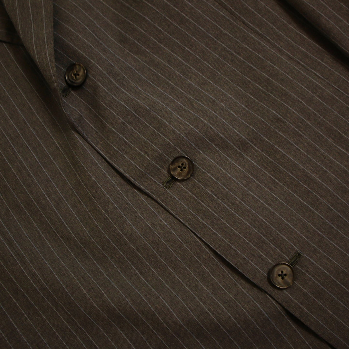 Burberrys 2 Piece Suit 42L Gray Pinstripe Super 100s Wool Pleated 3 Button