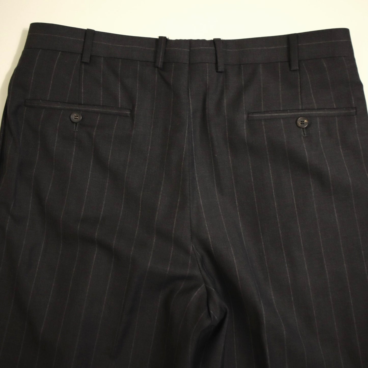 Samuelsohn 2 Piece Suit 41R Charcoal Gray Pin Super 110s Full Canvas Wool Italy