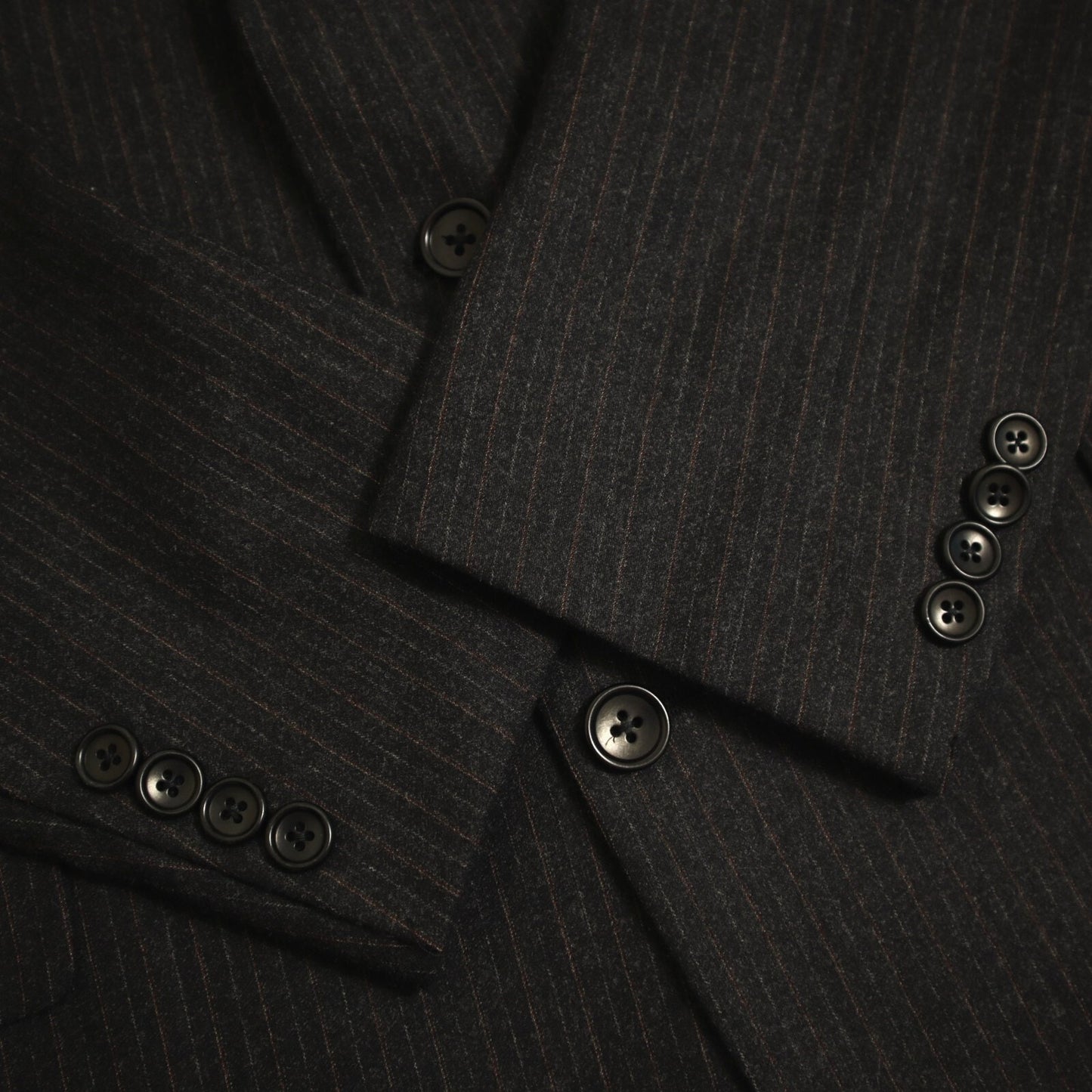 Brooks Brothers 1818 Fitzgerald 2 Piece Suit 43L Charcoal Flannel Wool Italy VBC