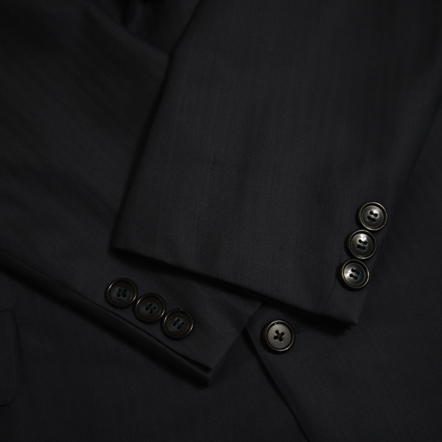 Brooks Brothers 2 Piece Suit 43L Blue Tonal Wool "MAKERS" Pleated 3 Button