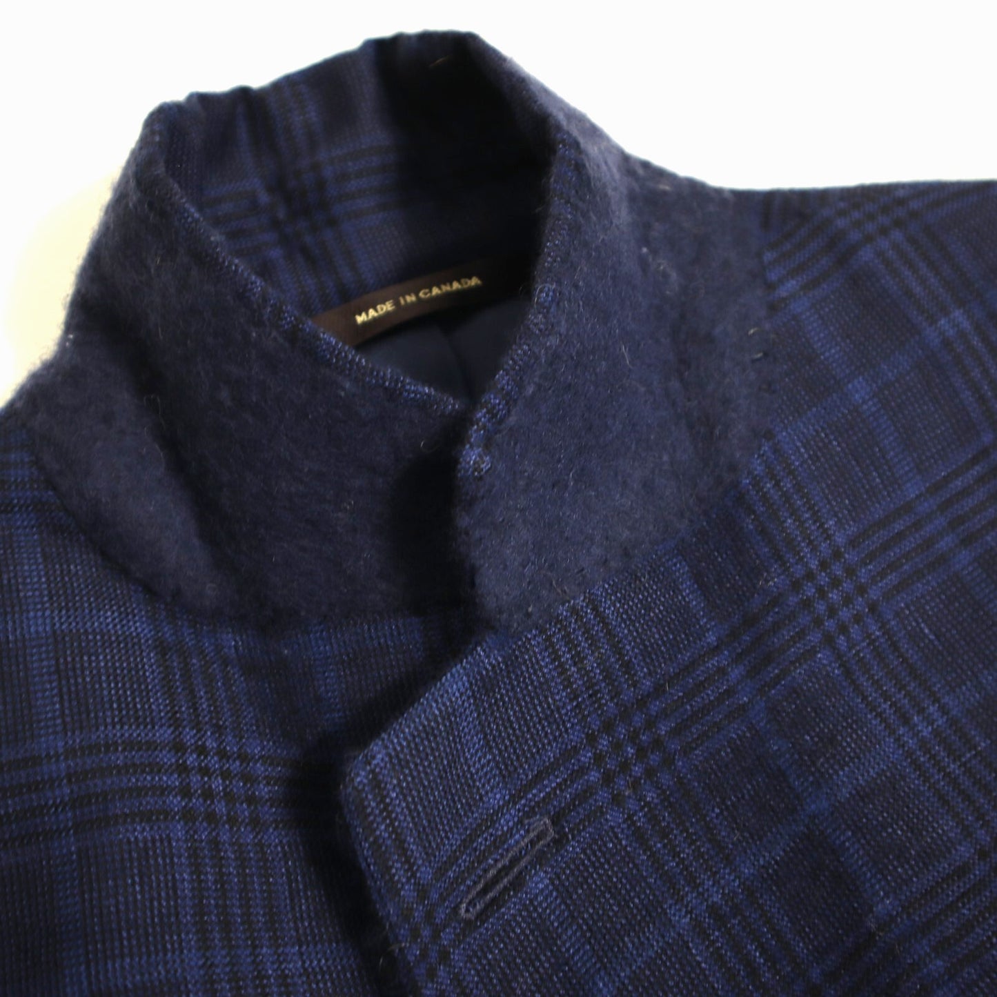 Paul Stuart Sport Coat 45L Royal Blue Plaid Linen Blend Blazer Italy