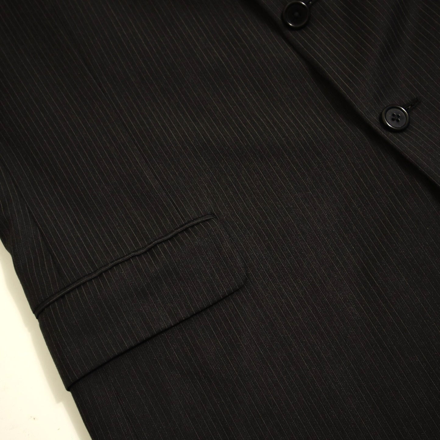Hickey Freeman 2 Piece Suit 44L Black Loro Piana Tasmania Wool Super 120s Canterbury